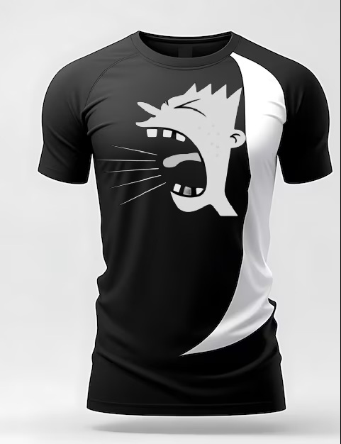 Camiseta Oficial Fem. Preto e Branco